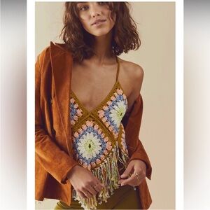 NEW Handmade in India Summer of Love Crochet Halter Top S/XS